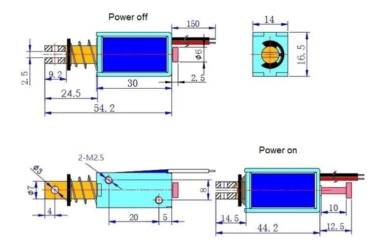 U0730 Mini Push Pull DC 12V 24V سولینوئید فریم باز